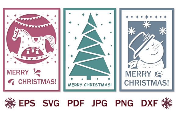 Download Bundle of Papercut Christmas Cards, Svg - Christmas cards Collection