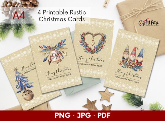 Download Rustic Christmas Cards, Printable Design - Christmas cards Collection