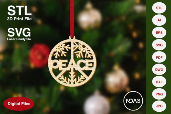 Download Peace Text Christmas Tree Decoration - Decor Collection