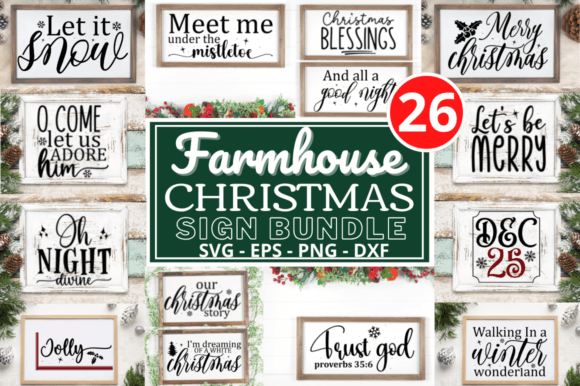 Download Farmhouse Christmas Sign  Svg Bundle - Farmhouse christmas sign Collection