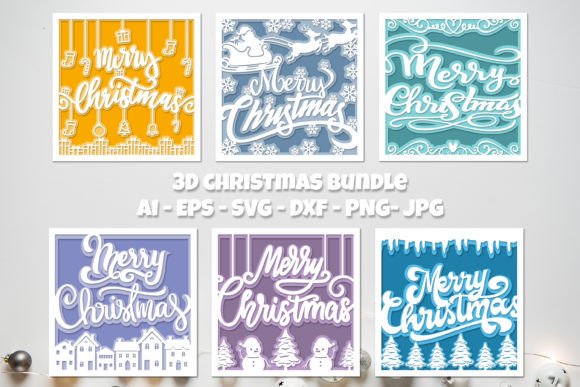 Download Christmas Cards Bundle SVG - Christmas cards Collection