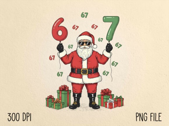 Download Christmas Santa Six Seven Viral Meme PNG - Six seven Collection