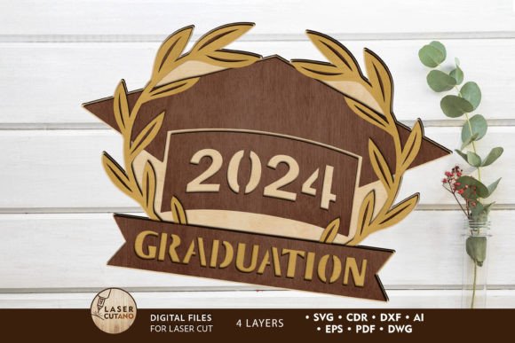 Download Decorative Graduation 2024 Cut Template - Decor Collection