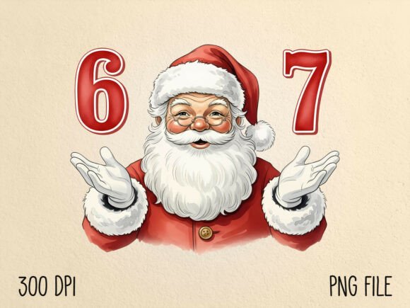 Download Santa Six Seven Viral Meme PNG - Six seven Collection