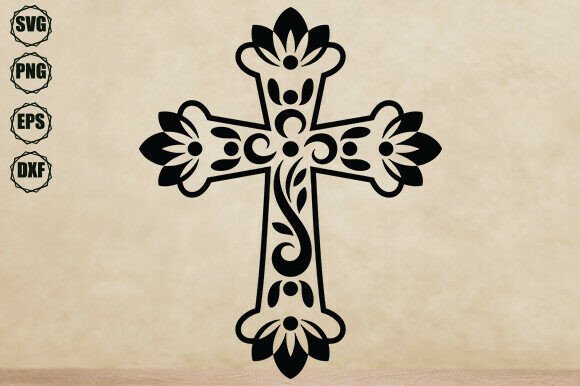 Download Floral Cross Svg, Decorative Cross Svg - Decor Collection
