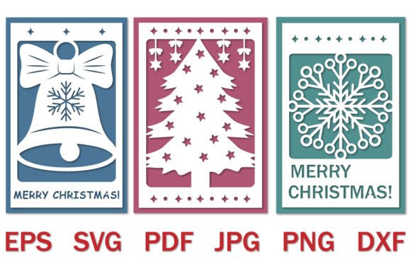 Download Bundle of Papercut Christmas Cards, Svg - Christmas cards Collection