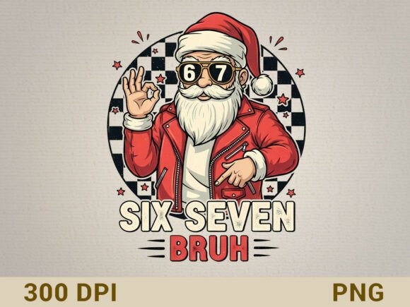 Download Cool Santa Six Seven Bruh 67 Trend PNG - Six seven Collection
